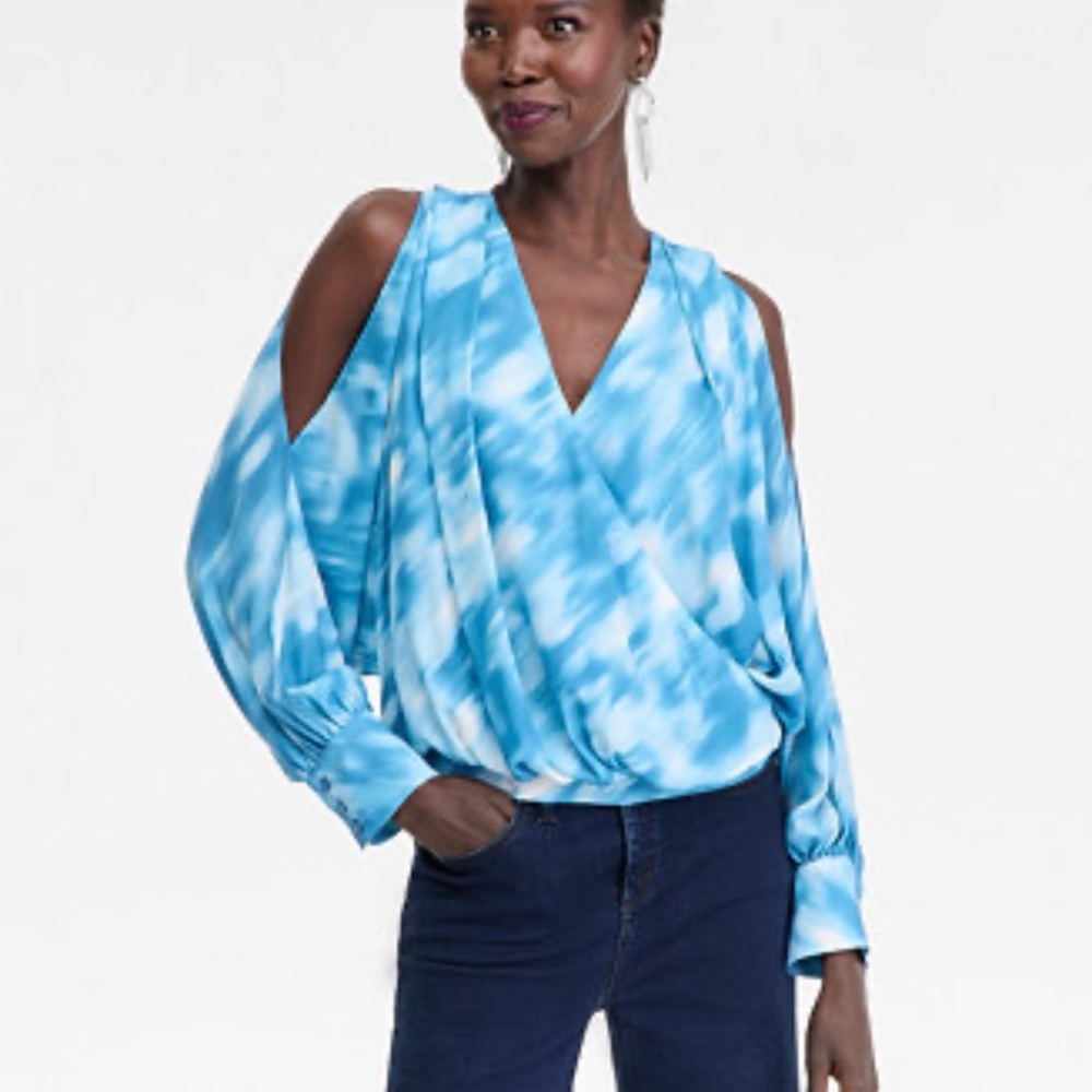 INC International Concepts Blue and White Blouse